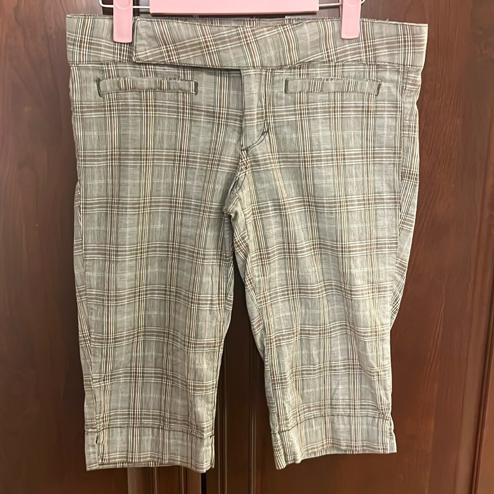 Y2K Fire Jeans Plaid Bermuda Shorts Junior Size 7